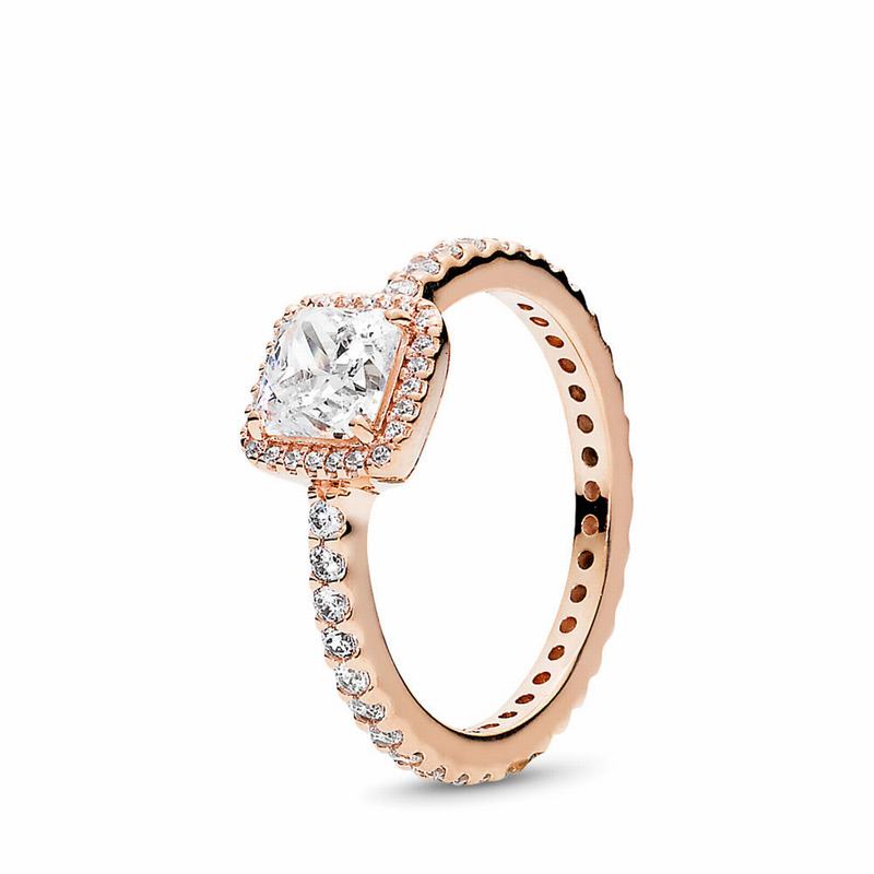 Pandora Square Sparkle Stackable Ring Online NZ, Pandora Rose™ (734628-PVQ)